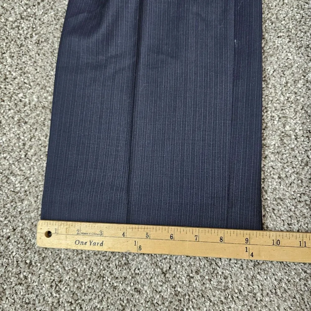 Banana Republic Pants Men 36x32 Navy Blue Wool Stripes Flat Front Trouser Slacks